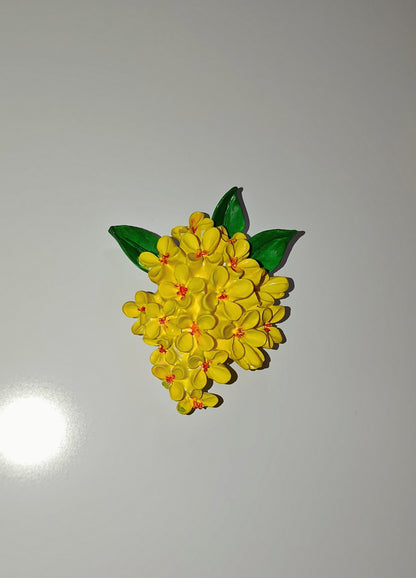 Imanes decorativos de flores en relieve