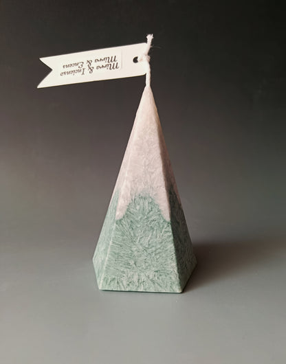 Vela decorativa artesanal efecto “flor de hielo”