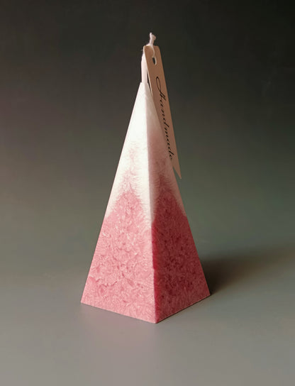 Vela decorativa artesanal efecto “flor de hielo”